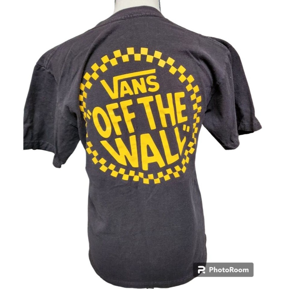 Vans Off The Wall Black T-shirt 2 sides Size Medium